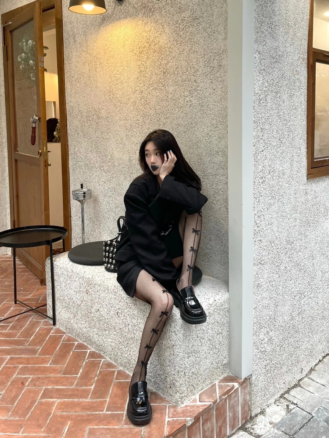 Bow Pattern Fashion Fishnet Stocking Tights with Bow Pattern